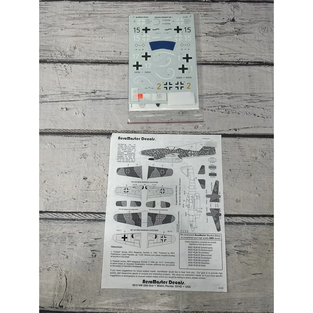 1/48 Aeromaster 48-223 Decal Operation Bodenplatte New